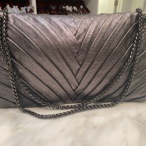 Elie Tahari pewter leather bag